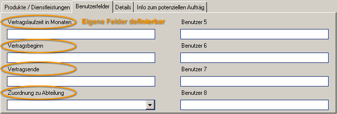 Screen Benutzerfelder in Verkaufschancen