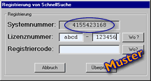 Registrierungsfenster-Systemnummer